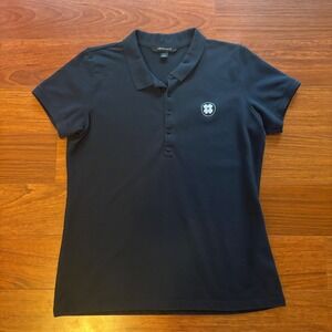 Mercer+Mettle Women Polo Shirt Size L Navy Blue Short Sleeve Embroidered Logo